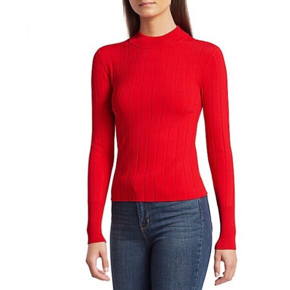 A.L.C NWOT Koko Ribbed Knit RED Sweater Top S - Picture 1 of 11